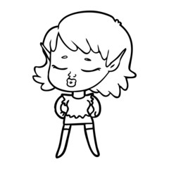 pretty cartoon elf girl