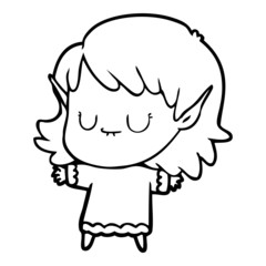 happy cartoon elf girl