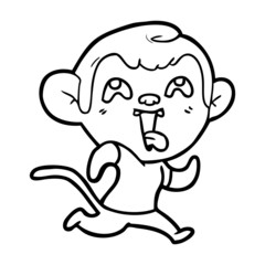 crazy cartoon monkey jogging