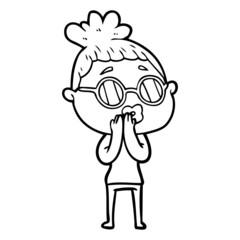 cartoon woman wearing spectacles
