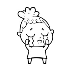 cartoon crying woman
