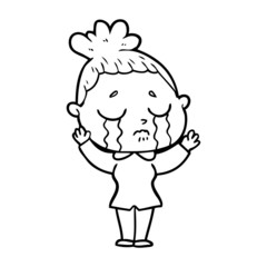 cartoon crying woman