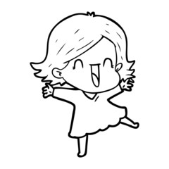 cartoon laughing woman