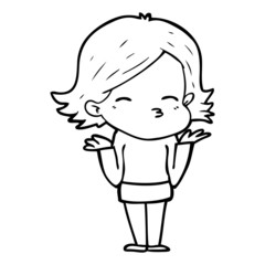 cartoon confused woman