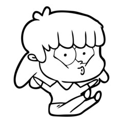 cartoon whistling girl