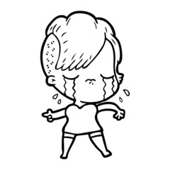 cartoon crying girl