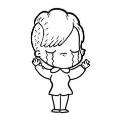 cartoon crying girl