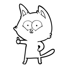 cartoon cat giving thumbs up
