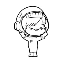 angry cartoon space girl