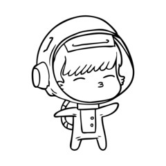 cartoon curious astronaut