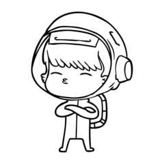 cartoon curious astronaut