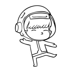 cartoon curious astronaut