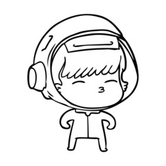 cartoon curious astronaut