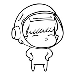 cartoon curious astronaut