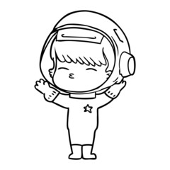 cartoon curious astronaut