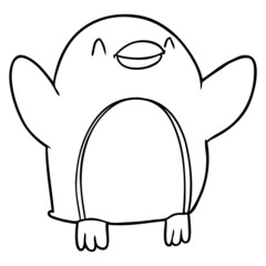 cartoon penguin jumping for joy