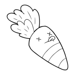 cartoon dead carrot