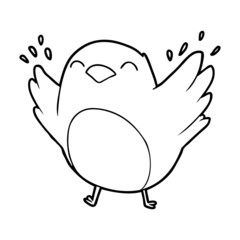 cartoon robin flapping wings