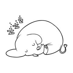 cartoon sleeping elephant