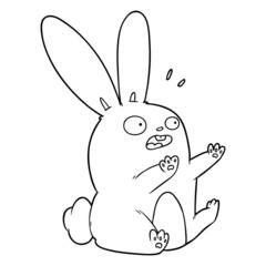 cartoon startled rabbit