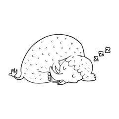 cartoon mammoth sleeping