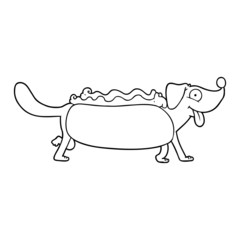 cartoon hotdog
