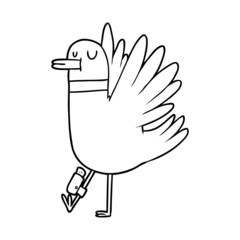 cartoon flapping wood pigeon