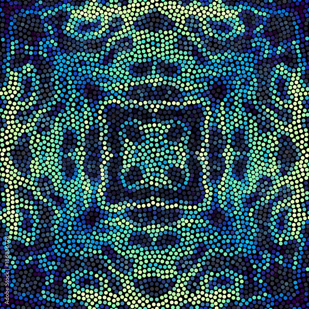 Aufkleber Irregular dots pattern. Seamless background. Mosaic art tile of small dots. Random circles.