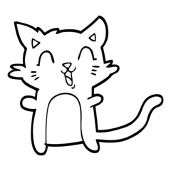 cartoon happy cat