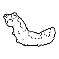 cartoon unhappy caterpillar