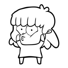 cartoon surprised girl