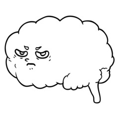 cartoon angry brain