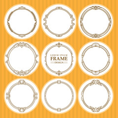 Vector round frames set design element