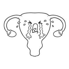 cartoon uterus crying