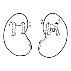 cartoon kidneys crying