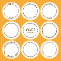 Vector round frames set design element