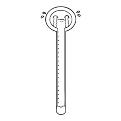 cartoon thermometer crying