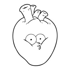 cartoon confused heart