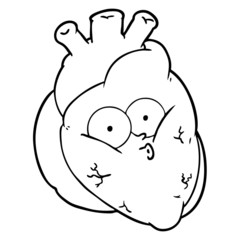 cartoon curious heart