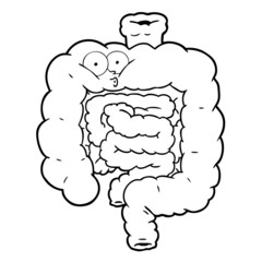 cartoon surprised intestines