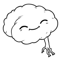 cartoon happy brain