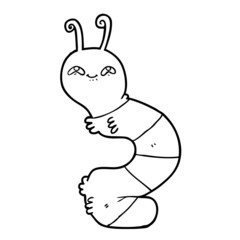 cartoon happy caterpillar