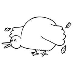 cartoon kiwi bird flapping wings
