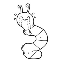 cartoon crying caterpillar