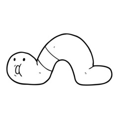 cartoon surprised worm