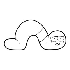 cartoon tired worm