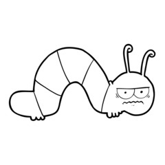cartoon cranky caterpillar