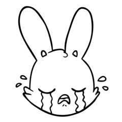 Fototapeta premium cartoon crying bunny face