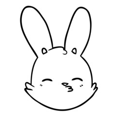cartoon bunny face considering