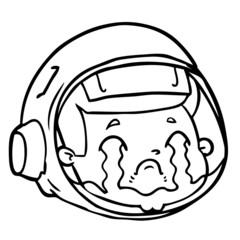 cartoon astronaut face crying